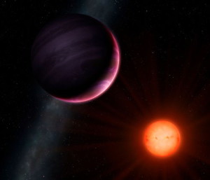 Artist's impression of planet NGTS-1b with its neighbouring star (credit University of Warwick/Mark Garlick).