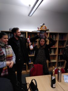 Nikoleta wearing her PhD hat.